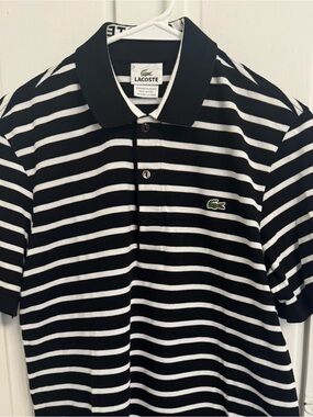 Lacoste black and white polo size 3 - small